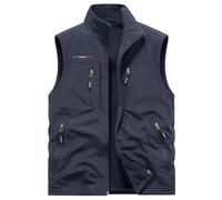 Yukirtiq Mens Reversible Fleece Vest Winter Warm Fleece Gillet Multi-pocketed Sleeveless Jacket Lightweight Body Warmer Waistcoat Outerwear Vest
