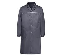 Yukirtiq Mens Warehouse Work Coat Multi Pockets Garage Factory Work Jacket DIY Gardening Over Coat Factory Work Smocks Dust Coat