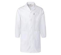 Yukirtiq Mens Warehouse Work Coat Scrubs Overall Factory Dust Coats Garage Work Jacket Smock Paint Over Coat, White, L