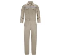 Yukirtiq Men's Workwear Overalls Hardwearing Hi Viz Coverall Functional Boilersuit Polycotton Mechanics Coveralls with Multi Pockets, Khaki, M