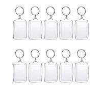 Yukiyi 10 Pcs Large Acrylic Blank Keyrings Double Sided Blank Insert Keychains with Split Ring for Women, Family, Friends - Personalised Clear Photo Key Rings