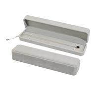 Yukiyi Small Grey Velvet Bracelet Gift Box 22x5.5x3.5cm Long Jewelry Packaging for Necklaces, Earrings, Chains