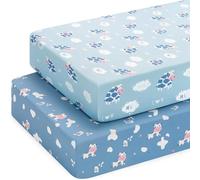 Yukkidds 2 Pack Next to Me Crib Sheets Fitted 83x50cm Bedside Sleeper