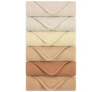 Yukkidds Muslin Cloths for Baby Burp Cloths for Newborn 100% Cotton Soft & Breathable Muslin Squares 6 Pack Baby Essentials for Boys Girls 50x25cm Beige&Brown