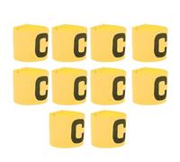YUKOFE 10Pcs Football Header Game Brassard Armband Elastic Paste Winding C Word Bright Color Adjustable Nylon Fabric for Soccer Running Sports Team Games Yellow Pink 33cm 7cm (Yellow)