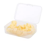 YUKOFE 12Pcs ABS Finger Picks Guitar Fingertip Protectors Thumb Forefinger Stringed Instrument Accessories for Guitar Ukulele Bass Players Beige 16mm 14mm (12L)