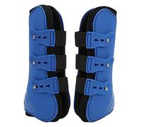 YUKOFE 2pcs Horse Front Leg Boots PU Shell Horse Tendon Boots for Jumping Running Sports (blue front legs XL)