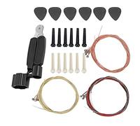YUKOFE Guitar Accessory Kit String Pick Bridge Pin 3 in 1 Tool Replacement Set with Anti Rust Coating Strings for Folk Guitar Bass Violin Ukulele Banjo Players Stainless Steel Copp