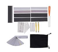 YUKOFE Guitar Luthier Tool Set Professional Stainless Steel Repair Kit with Abrasive Paper for Guitar Maintenance and Repair Includes Leveling Beam Crowning File String Height Gaug
