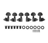 YUKOFE Guitar Machine Head Tuner Metal Semicircle Totally Sealed 15:1 Gear Ratio Smooth Tuning Pegs Keys for Acoustic Electric Guitar Replacement 3L3R 6 Pieces Set (Black)