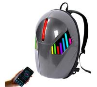 YUKOFE LED Backpack Hard Case Large Capacity Programmable Carbon Fiber Texture Backpack for Outdoor Activities