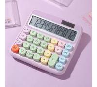 YUKOFE Mechanical Calculator 12 Digit Large LCD Display Big Button Tilt Screen Dual Power Supply for Office Home Kids Students