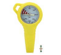 YUKOFE Metal Dive Pressure Meter Night Glow Submersible Underwater Diving Pressure Meter with Movement Core Accurate BCD Style for Diving Ocean Exploring Steel and Copper White Dial (Yellow)