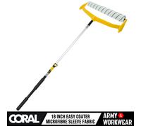 Yukon Coral 18" Microfibre Sleeve Double Arm Paint Roller Frame & Extension Pole