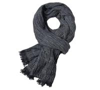 YUKORT Men'S Winter Knitted Scarf Winter Scarf Men Warm Soft Tassel Casual Cotton Linen Crinkle Men'S Scarves Shawl Man Scarfs Neck Warmer (Color : Black)