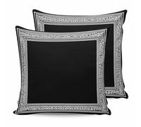 Yukro Black White Outdoor Waterproof Pillow Covers Pack of 2, Greek Inspired Abstract Geometric Art Decorative Throw Pillowcases Polyester Cushion Covers for Garden Patio Tent Sofa Couch, 16x16 inch