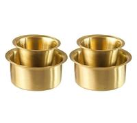 Yuktha Eternals Brass Dabara Set | Tea, Coffee Dabara Set | South Indian Coffee Glass Tumbler Set | Brass Dabara Tumbler Set of 2 (120 ML Capacity, Large)