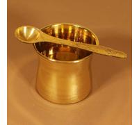 Yuktha Eternals Brass Panchapatra Panchpathiram Panchapalli for Pooja/Worship - Designed Panchamurt Set.