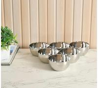 Yuktha Eternals Heavy Gauge Stainless Steel Apple Bowl/Wati/Katori with Mirror Finish - 9.2cm Dia, Set of 6pc, 220ML Each