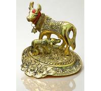 Yuktha Eternals Kamdhenu Cow with Calf Vastu Idol | Komatha Cow with Calf Statue for Pooja | Kamdhenu Cow and Calf Statue Idols for Home Decor, Vastu, Feng Shui and Pooja Room.
