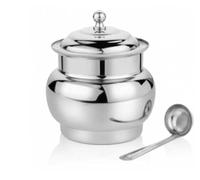 Yuktha Eternals Stainless Steel XL Ghee Pot, Oil Container with Lid and Spoon (200 ml).