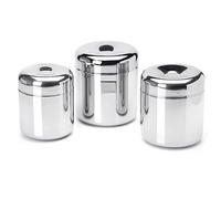 Yuktha Heavy Gauge Multipurpose Small Stainless Steel Containers For Kitchen | Vertical Canisters | Ubha Dabba | Storage Containers Set Of 3Pcs | (320Ml,500Ml,650Ml), Silver.
