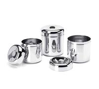 Yuktha Rasakraft Heavy Gauge Stainless Steel Vertical Canisters, Multipurpose Kitchen Storage Containers, Ubha Dabba, Set of 3, (320ml,500ml,650ml)