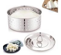 Yuktha Stainless Steel Round Paneer Mould | Paneer Strainer 500ml | Paneer Press Mould Maker (Round, Pack of 1, Silver)