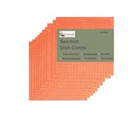 Yuktha Swedish Dish Cloth - Eco Friendly Reusable Dish Cloths, Absorbent Cellulose Sponge Cloth for Cleaning Kitchen - 10 Pack (Orange)