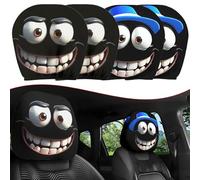 Yulabeear Head Rest Covers Car, Funny Cartoon Car Headrest Covers, 2PCS Funny Headrest Covers for Cars, Double-Sided Print, For Auto Front Seat Rest Decoration, Washable & Elastic B)