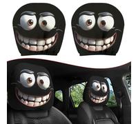 Yulabeear Head Rest Covers Car, Funny Cartoon Car Headrest Covers, 2PCS Funny Headrest Covers for Cars, Double-Sided Print, For Auto Front Seat Rest Decoration, Washable & Elastic (A)