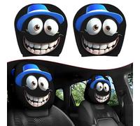 Yulabeear Head Rest Covers Car, Funny Cartoon Car Headrest Covers, 2PCS Funny Headrest Covers for Cars, Double-Sided Print, For Auto Front Seat Rest Decoration, Washable & Elastic (B)