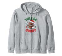 Yule Be Sorry Funny Sarcastic Anti Christmas Hater Yule Log Zip Hoodie