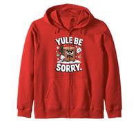 Yule Be Sorry Funny Sarcastic Anti Christmas Hater Yule Log Zip Hoodie