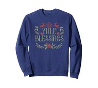Yule Blessings, Merry Yule, Winter Solstice, Holly Pentagram Sweatshirt
