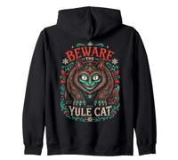 Yule Cat Beware The Yule Cat Icelandic Christmas Zip Hoodie