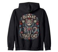 Yule Cat Christmas Nordic Folklore Holiday Design Zip Hoodie