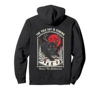 Yule Cat Pagan Christmas Tarot Design Mystic Yule Decoration Pullover Hoodie