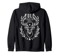 Yule Deer Winter Solstice Happy Yuletide Christmas Gothic Zip Hoodie