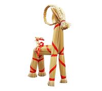 Yule Goat, 16 Inch Scandinavian Christmas Yule Decorations Straw Goats, Tradition Swedish Animal Goats Christmas Yule Ornaments, Funny Animals Straw Goat Yule Decor Hand Woven, for Indoor Outdoor