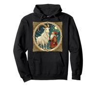 Yule Goat And Jultomten Scandinavian Mythology Pullover Hoodie