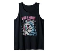 Yule Howl Cat Singing Christmas Holiday Rock N Roll Tank Top