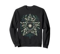 Yule Mistletoe Pentagram Pagan Ornament for Winter Solstice Sweatshirt