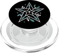 Yule Mistletoe Winter Ornament Botanical Star Holiday Art PopSockets PopGrip for MagSafe