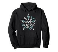 Yule Mistletoe Winter Ornament Botanical Star Holiday Art Pullover Hoodie