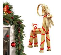 Yule Straw Goats Decorations, 40 * 9.9 * 24cm Straw Christmas Goat Yule Decorations, For Birthday Parties, Indoor And Outdoor Holiday Traditional