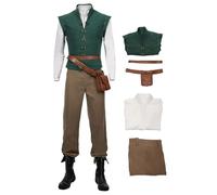 Yulefly Flynn Rider Costume Tangle Cosplay Flynn Rider Vest Set Carnival Costume Halloween
