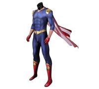 Yulefly Homelander Costume John Gillman Cosplay Outfits Jumpsuit Superhero Fancy Dress Set Cape Halloween Carnival XXL
