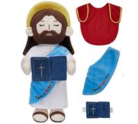 Yulefly Jesus Plush, 13.8" Jesus Stuffed Doll Christian Plushie with Removable Accessories for Easter Christmas Church Religious Gifts for Kids Adults
