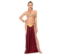 Yulefly Leia Cosplay Costume Women's Bikini Dress Princess Costume Slave Skirts Outfit Halloween Carnival L